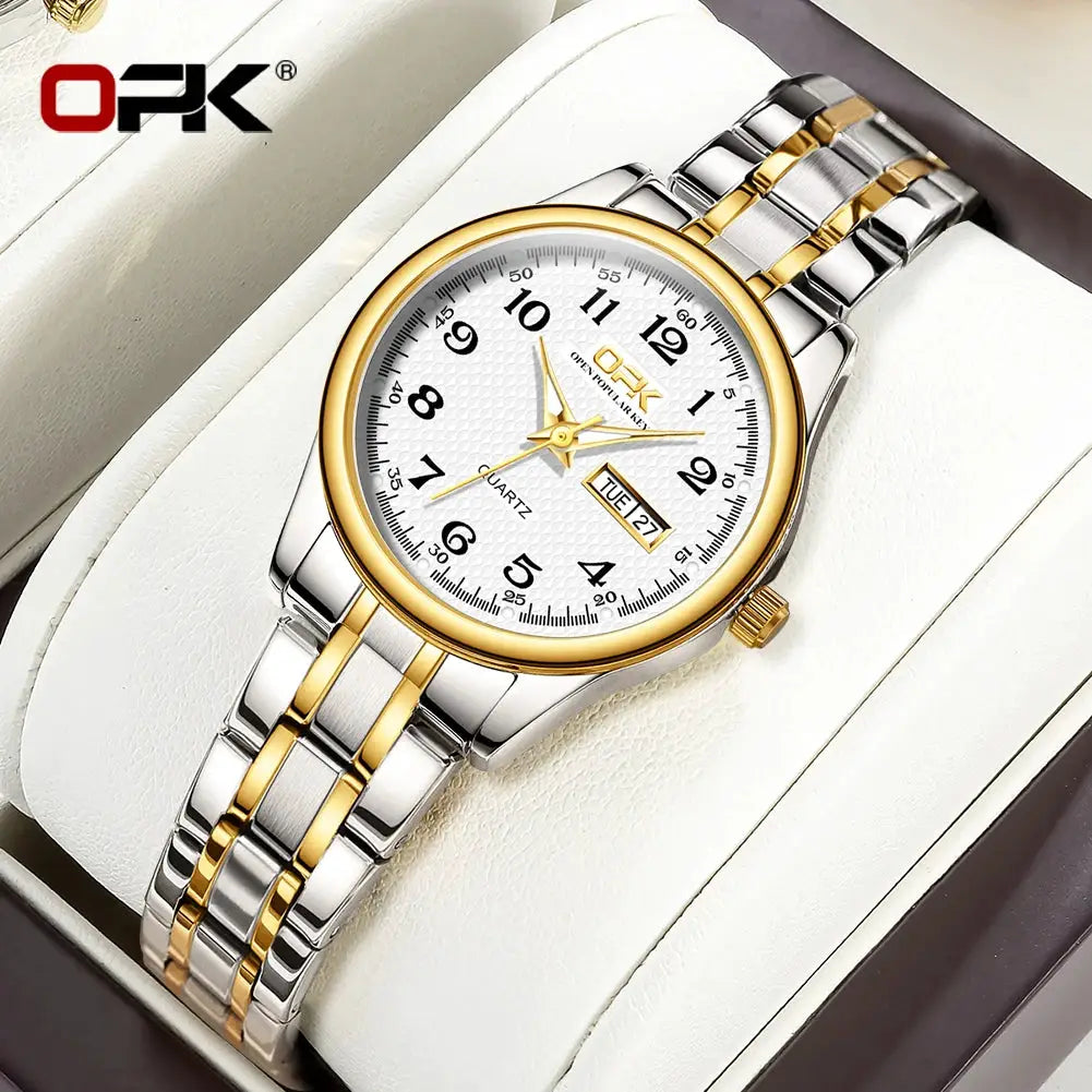 OPK 8110 Ladies Waterproof Quartz Watch With Stainless Steel Strap Luxury Timepiece