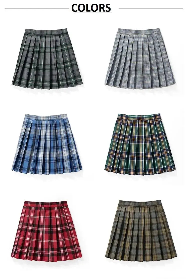 Women's plaid pleated mini skirts in six colors by Simples Market