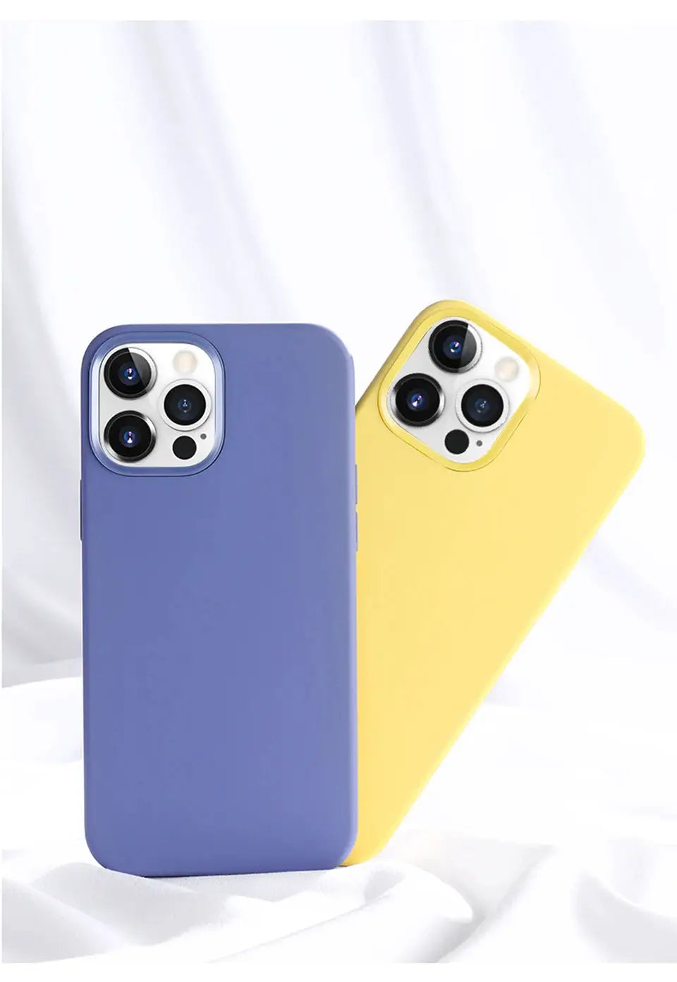 Liquid silicone iPhone cases, purple and yellow, for iPhone Pro Max (2-pack)