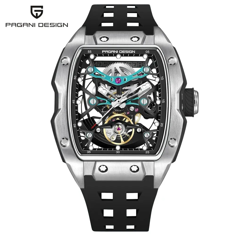 Pagani Design 2026 42mm Luxury Automatic Watch With Transparent Hollow Back Movement And Sapphire Glass