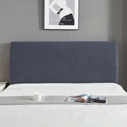 Headboard cover, grey elastic, for long upholstered headboard