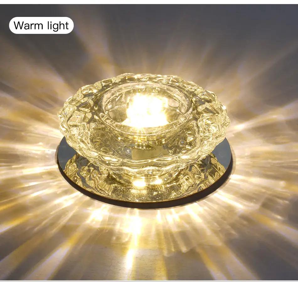 Simples Market crystal LED ceiling lamp, flush-mount fixture with warm light for living rooms