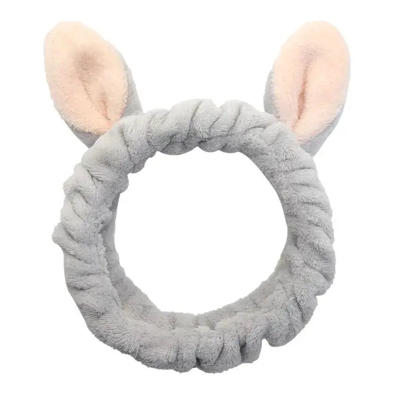 BambooBloom Rabbit Ear Headband Soft Bamboo Fiber With Elastic Strap For Washing And Makeup
