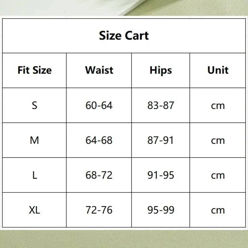 Floral lace panties size chart showing waist and hip measurements for sizes S-XL in cm