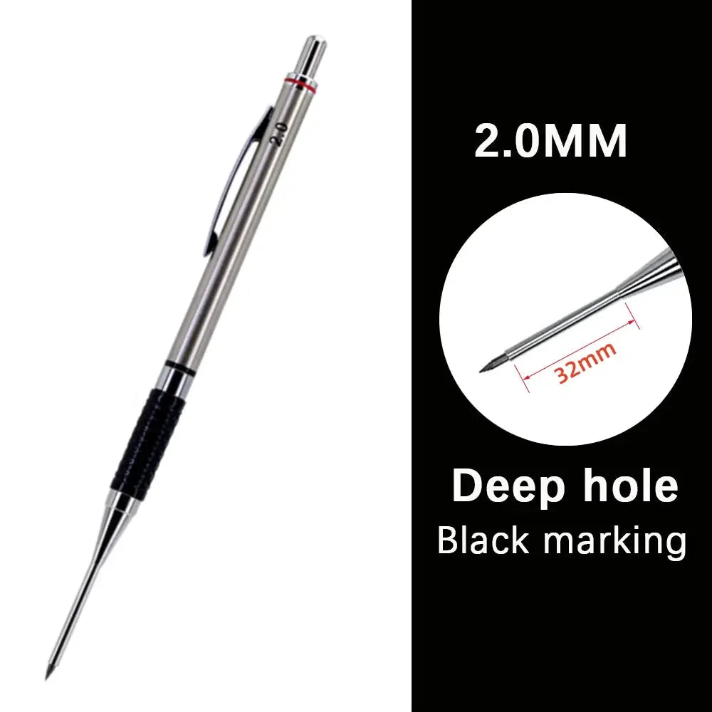 Simples Market 2.0mm deep-hole woodworking mechanical pencil with metal body and anti-slip grip