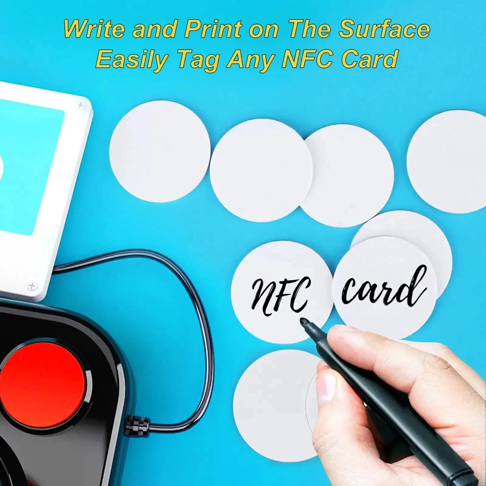 NTAG215 NFC Coin Card 25mm Waterproof PVC 13.56MHz ISO IEC 14443A Bonding Badge Tag