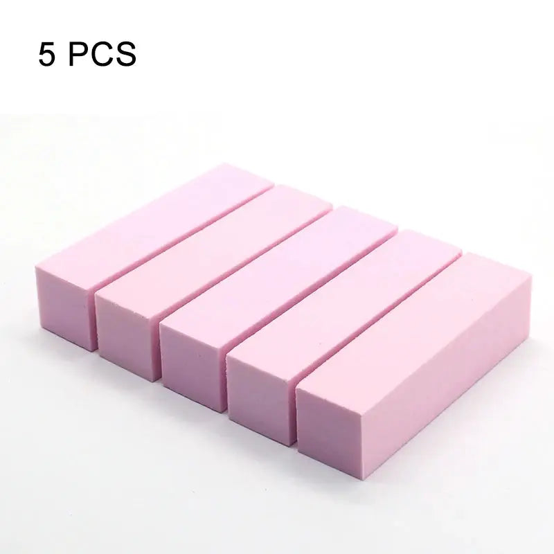 ElegantNail Pink Four Sided Cushioned Nail Buffer For Shaping Smoothing And Polishing Natural And Acrylic Nails