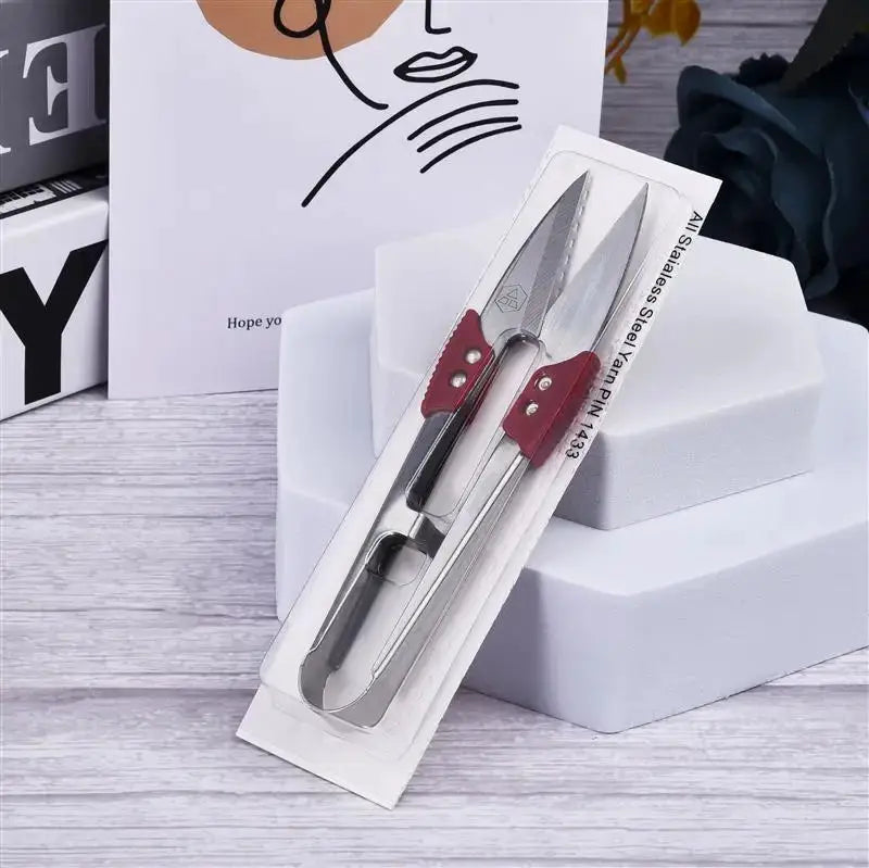 Stainless Steel Yarn Shears Cutting Scissors For Sewing Embroidery Cross Stitch Fabric U Thread Scissors