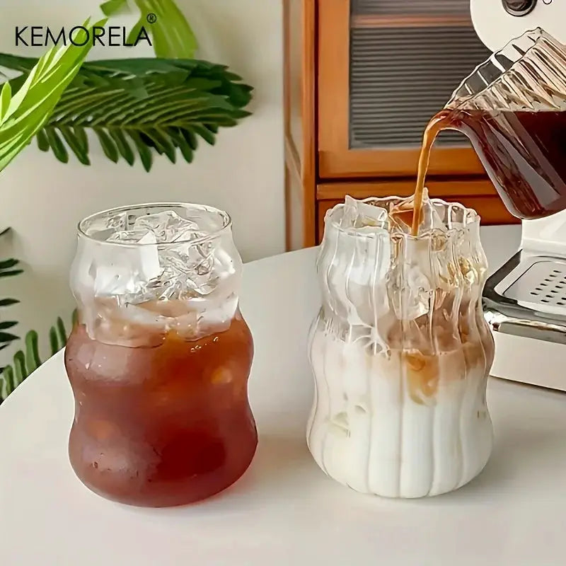 INS Style Glass Cup Set 2 4 6 Pieces Heat Resistant Tumbler Drinkware Transparent For Tea Coffee Milk Water