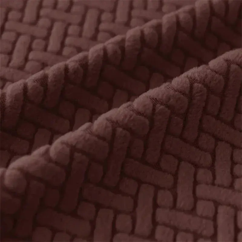 2-piece polar fleece RV dinette cushion covers set in burgundy by Simples Market