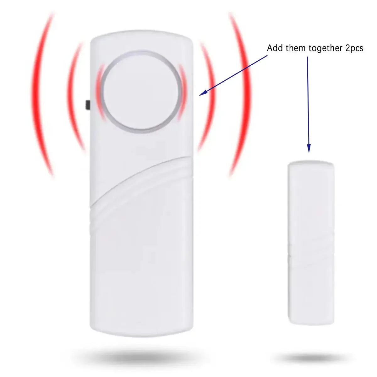 2-piece wireless door/window magnetic sensor alarm set, white, Simples Market