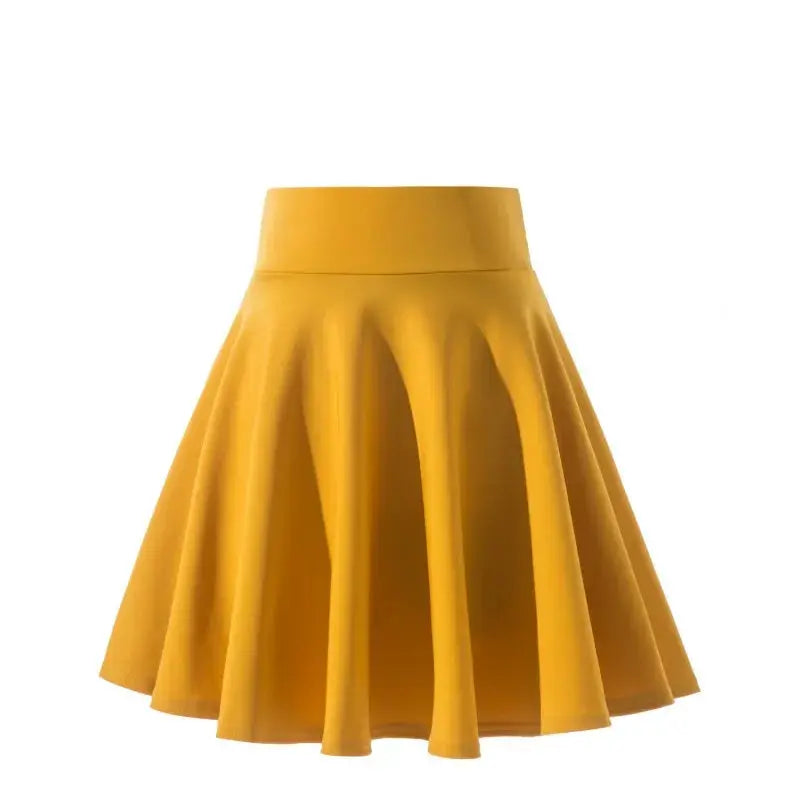 Flared pleated skirt in mustard yellow by Simples Market for women