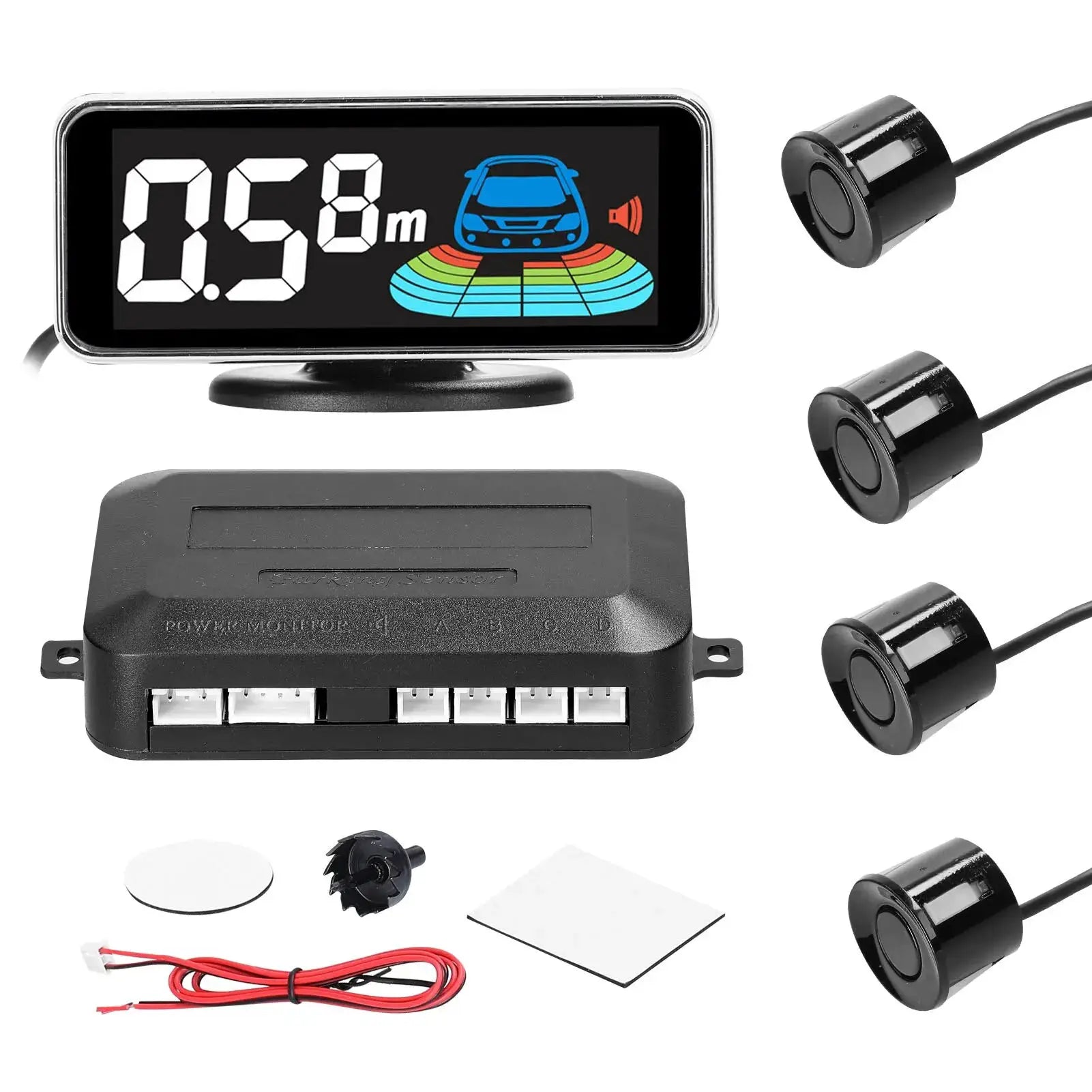 Simples Market car parking sensor kit with LCD display, 4 probes and control box