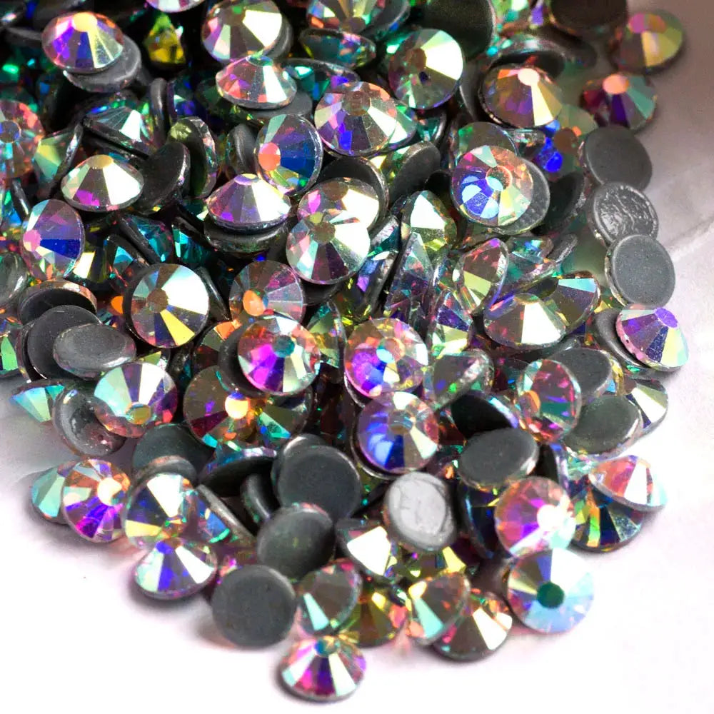 Hotfix Crystal AB Rhinestones For Iron On Jewelry Making Glass Beads Flatback Crafts Accessories Cap Dancing Dress