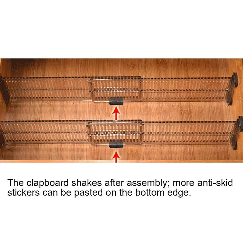 Adjustable Drawer Divider Clapboard Set Durable Storage Organizer For Wardrobe Closet DIY Punch Free Separator