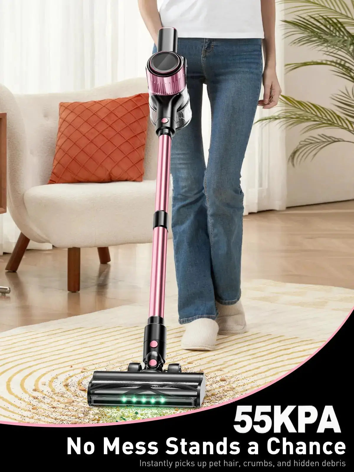 Cordless Vacuum Cleaner 55KPa 500W 10 in 1 Pet Hair Hard Floor