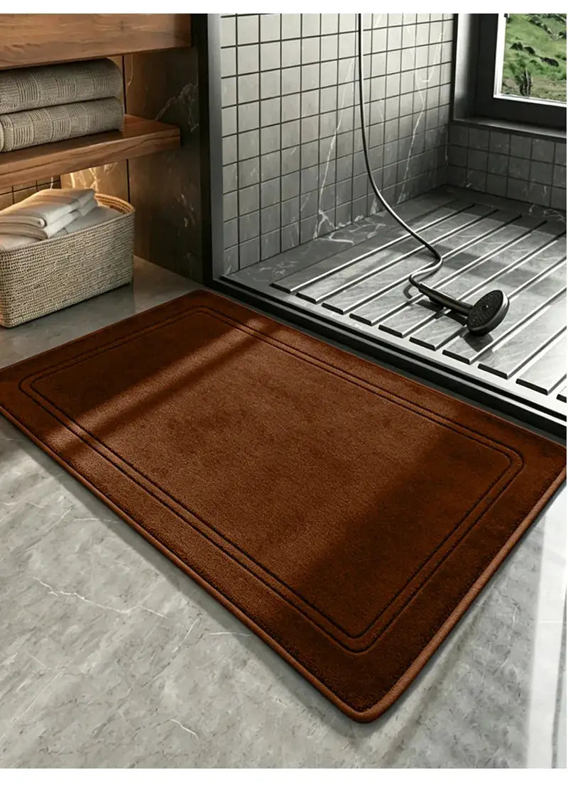 Bathroom rug by Simples Market; brown non-slip mat for shower floor