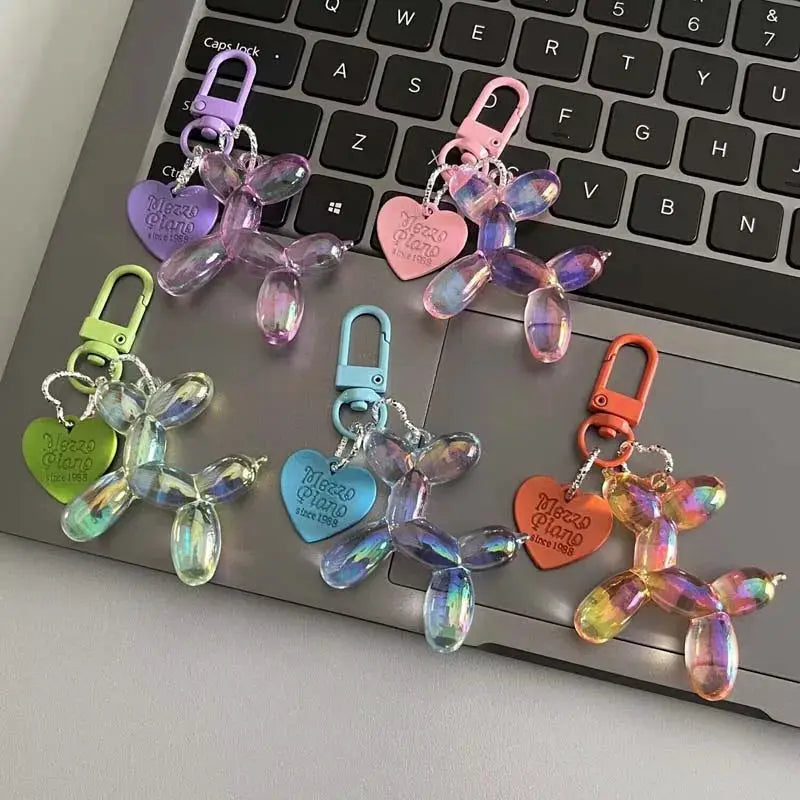 Candy Color Balloon Dog Keychain for Girls Creative Balloon Dog Phone Chain Bag Pendant Accessories