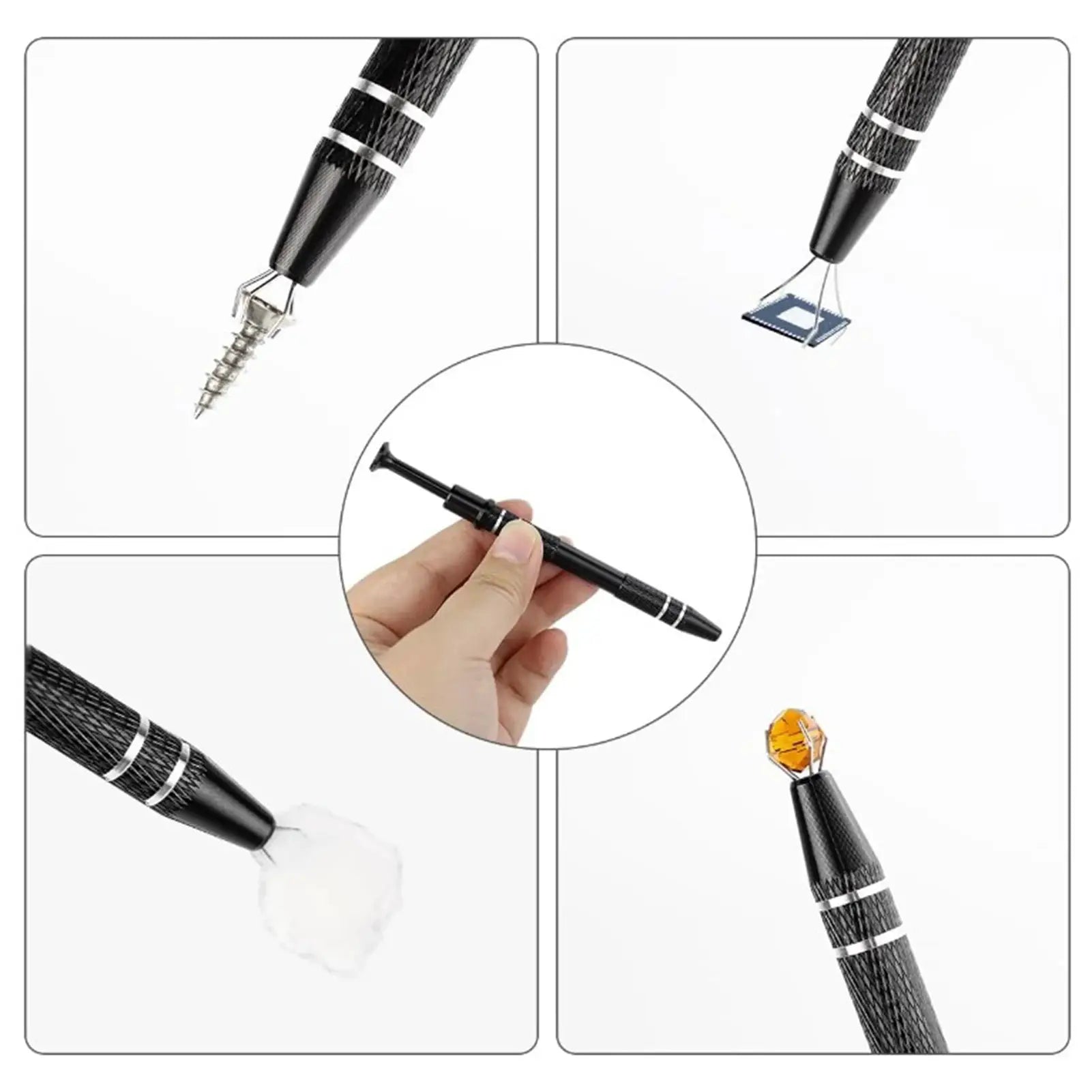 Four Claw Piercing Ball Grabber Aluminum Alloy Mini Rhinestone Claw Tweezers For Jewelry Making Crafting Electronics