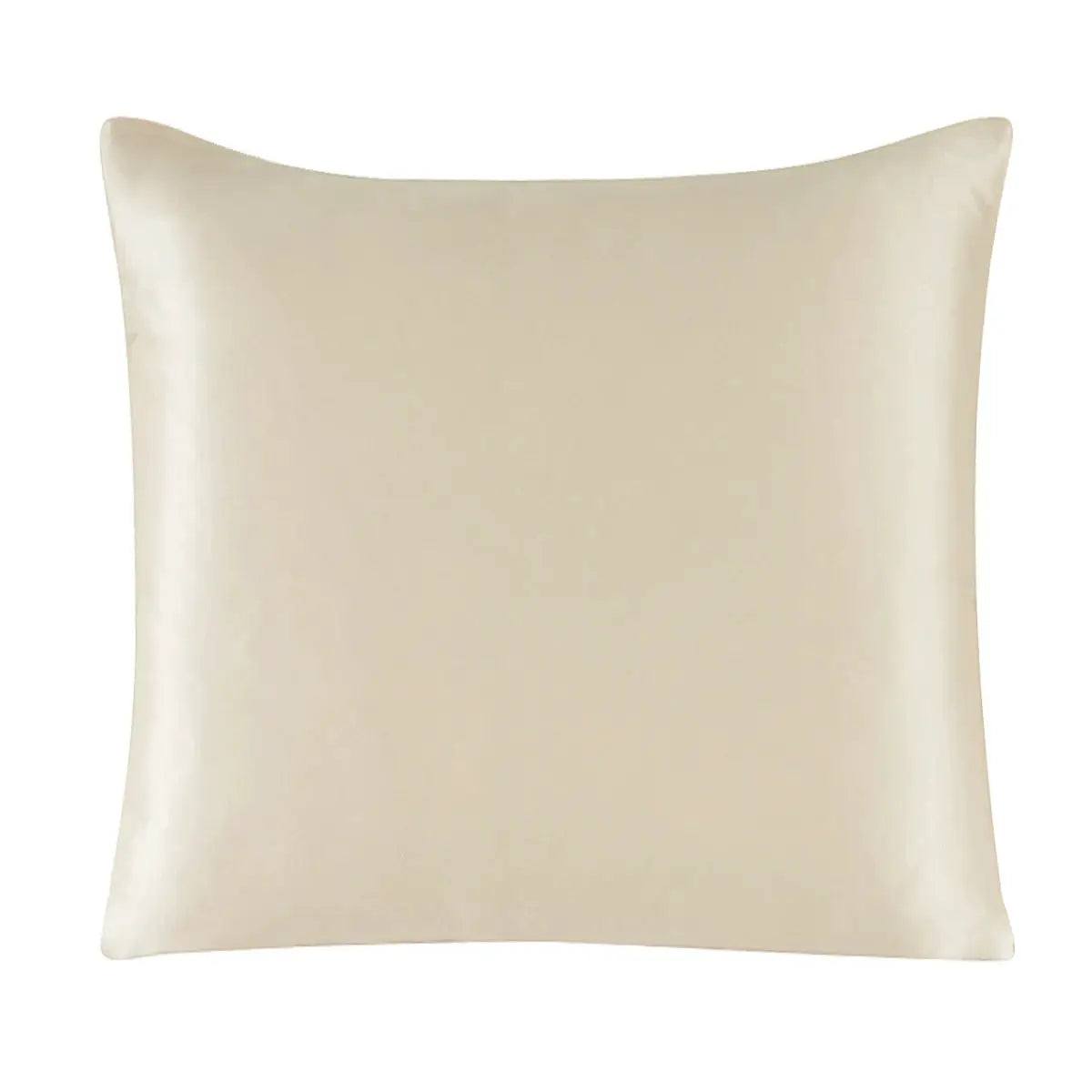 Silk pillowcase cushion cover in solid ivory color, 40x40 cm