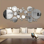 26 Pcs 3D Acrylic Mirror Wall Sticker Set Round Mirrors For DIY Bedroom Bathroom And TV Backdrop Decor