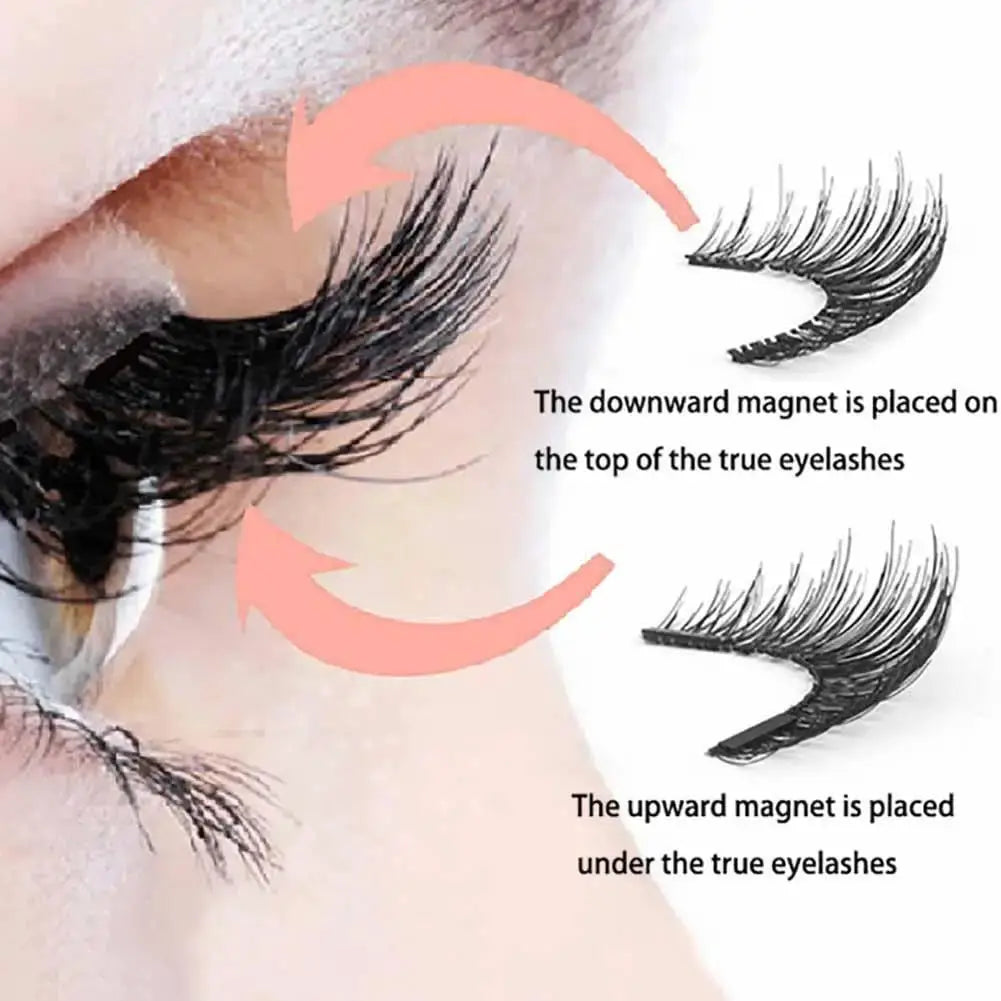 3D Natural Magnetic Eyelashes Set With Five Magnetic Lashes Reusable Handmade False Eyelashes Shipping Box