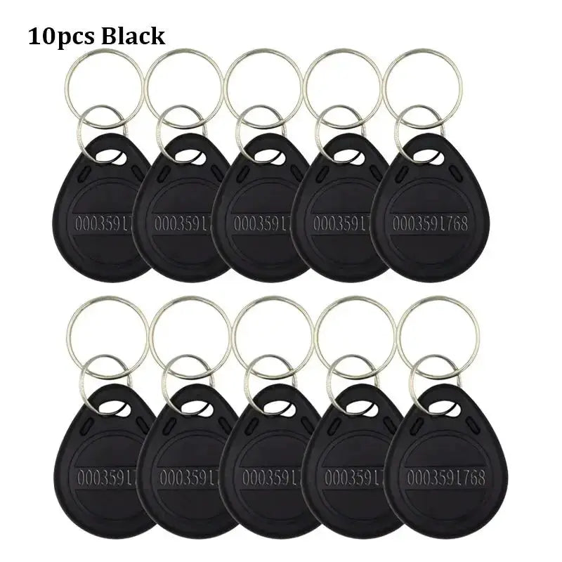 RFID keyfobs, 20pcs black 125KHz TK4100 EM4100 proximity tags with metal split rings