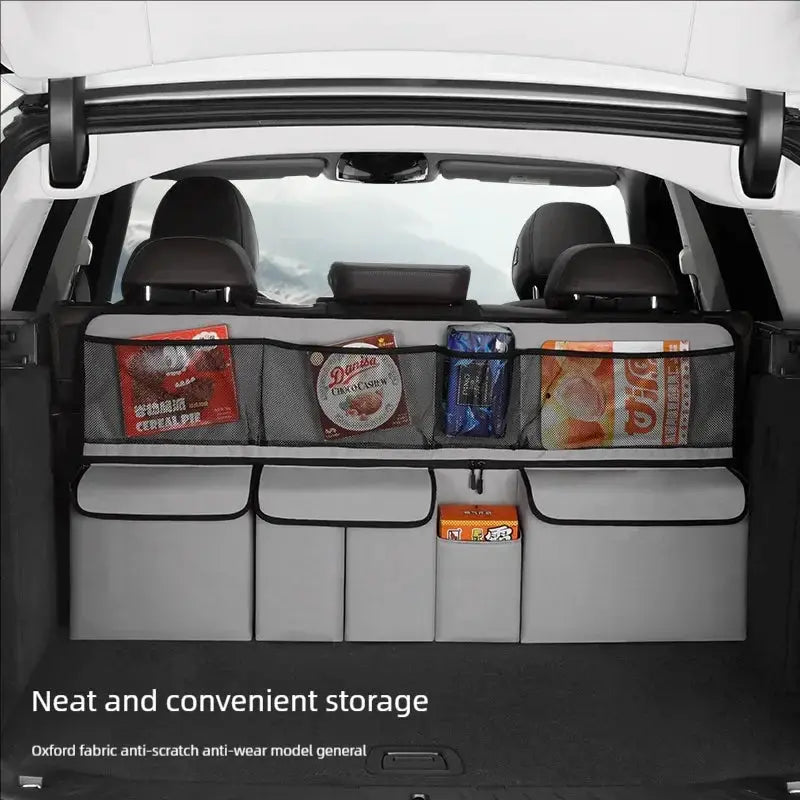 AutoEase Car Trunk Storage Bag Back Seat Hanging Organizer For SUV Multi Functional Oxford Fabric