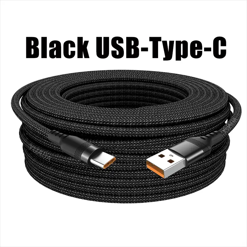HyperCharge USB Type C Braided Extended Cable 3m 5m 8m Fast Charging And Data For Huawei Xiaomi Oppo Durable