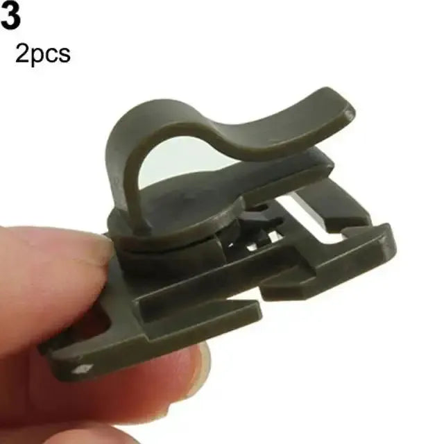 Rotatable MOLLE hydration tube clip for drinking hose, olive green, Simples Market, 2 pcs