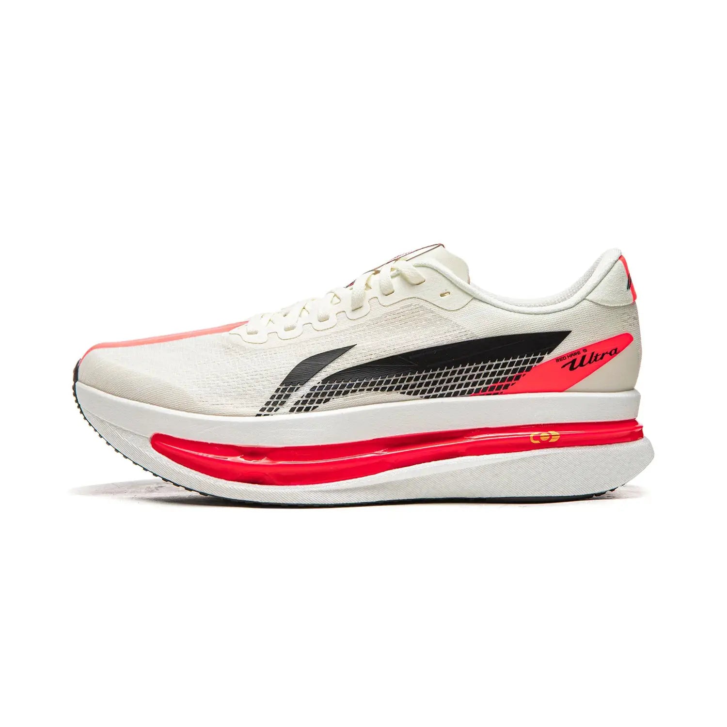 Li-Ning Red Hare 9 Ultra men's racing running shoe in white with red accents and black side graphics