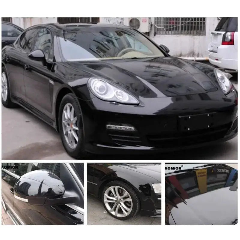 Gloss black car body wrap vinyl film, self-adhesive decal, 150x50cm.