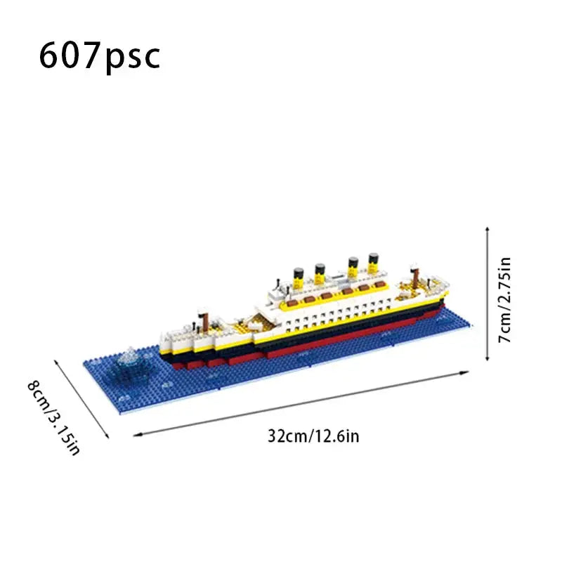Titanic Micro Particle Building Block Puzzle Ship Model For Kids 6 12 Construction Toy