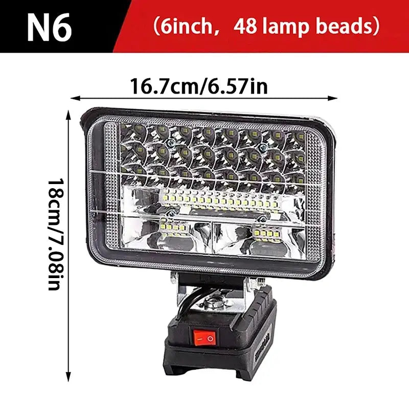 HOMEFISH Makita 18V LED work light, 48-LED, portable emergency flood lamp for camping by Simples Market