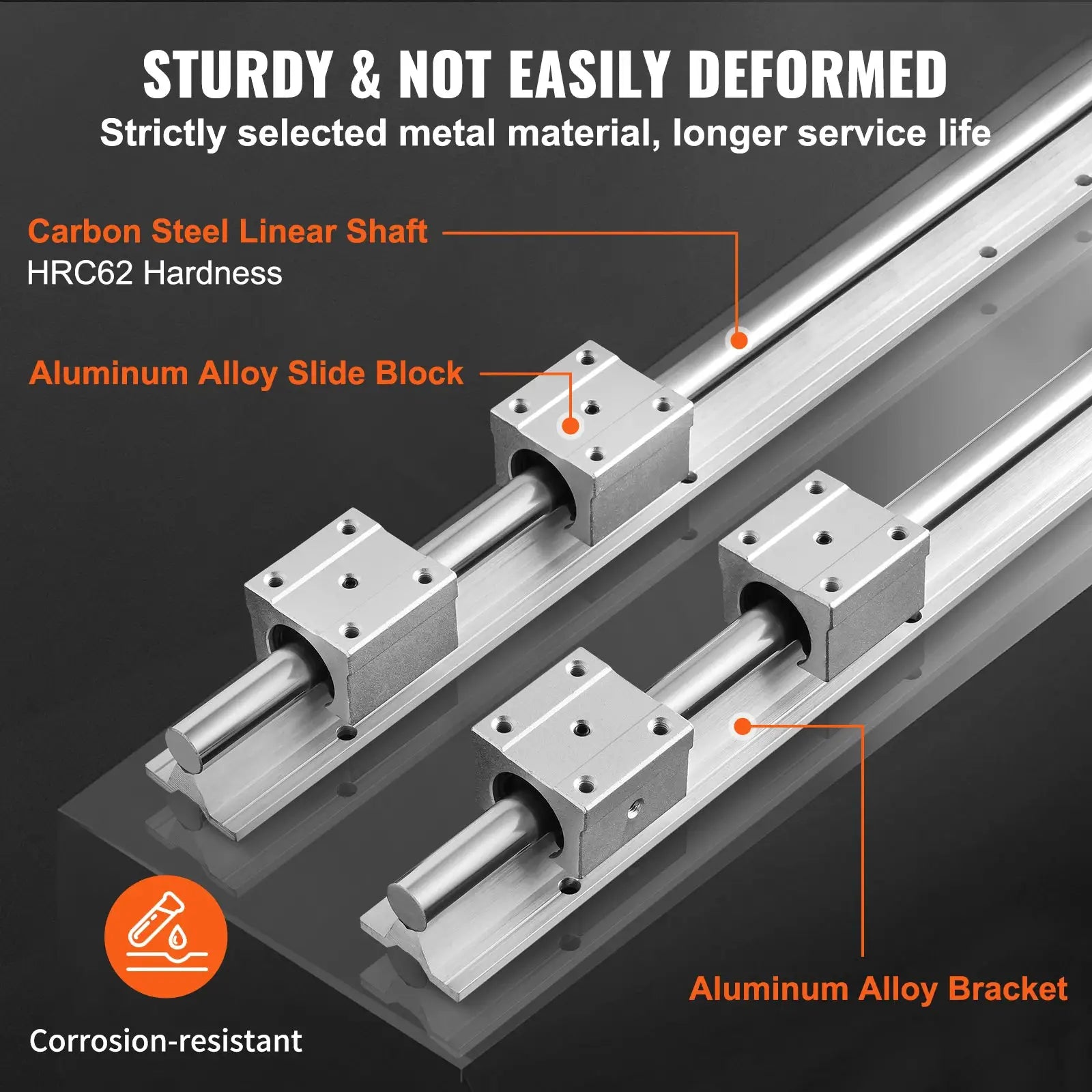 Linear guide rails set by Simples Market SucceBuy, 2 pcs with 4 UU bearing blocks for CNC DIY