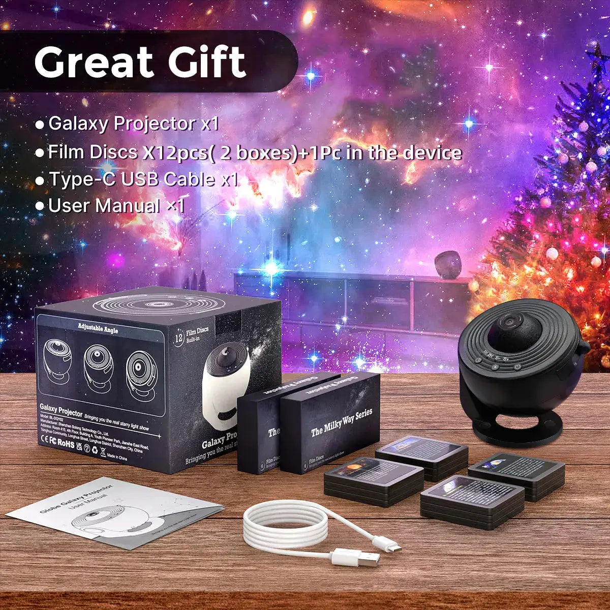 13 In 1 Galaxy Ultral Star Projector HD Night Light 360 Rotate