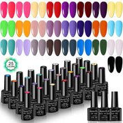 Gel nail polish set, 25 colors in glass bottles by AoxuYLZ, UV soak-off gel with top and base coats