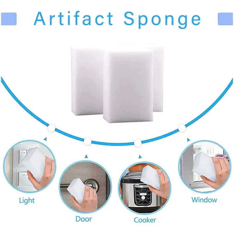 EcoNova Melamine Magic Sponge Eraser Reusable Scouring Pad For Tough Stains Kitchen Bathroom Office Cleaner