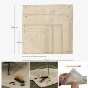 Simples Market beige fiberglass fireproof mat set, 4-piece outdoor insulation mats, flame retardant