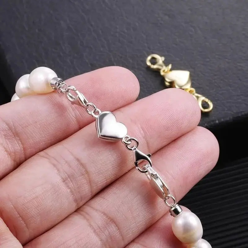 Heart Magnetic Jewelry Connector Clasp For Necklaces Magnetic Closure For Double Chain Designs