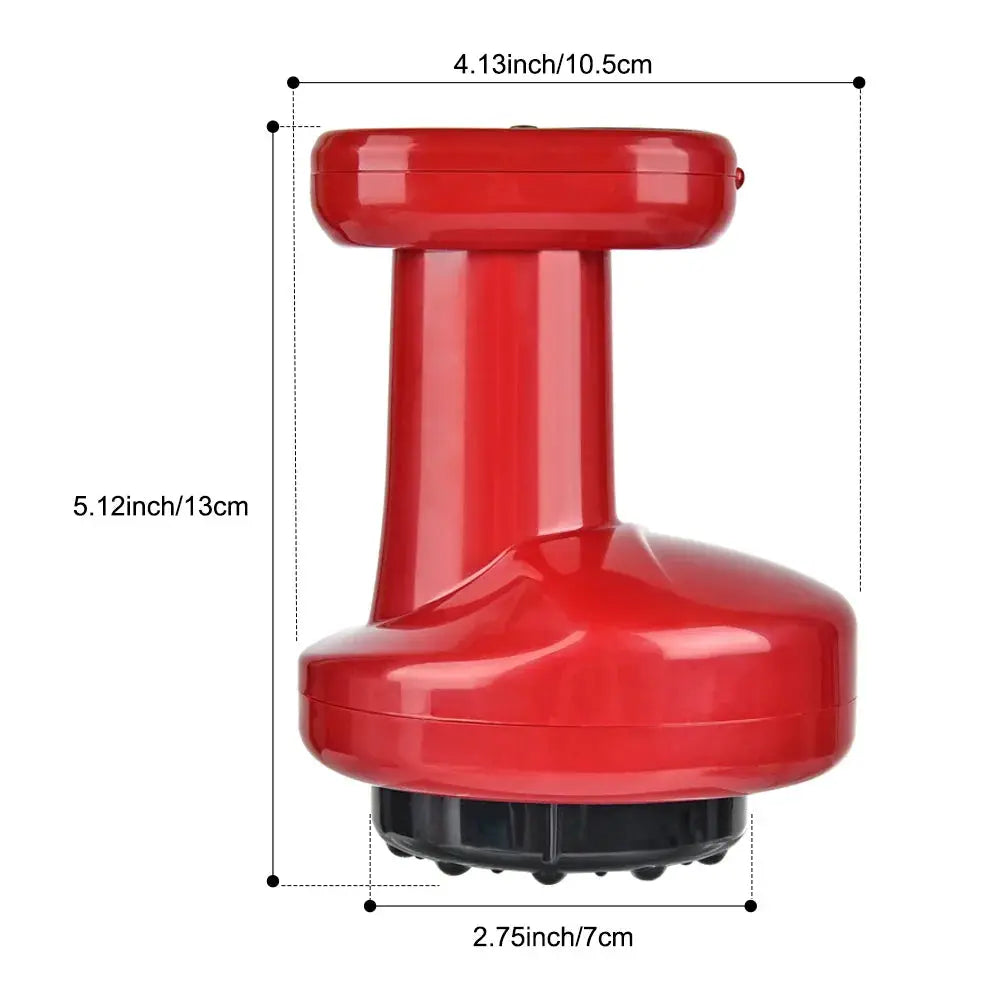 Electric cupping massage device by Simples Market in red with suction cup base