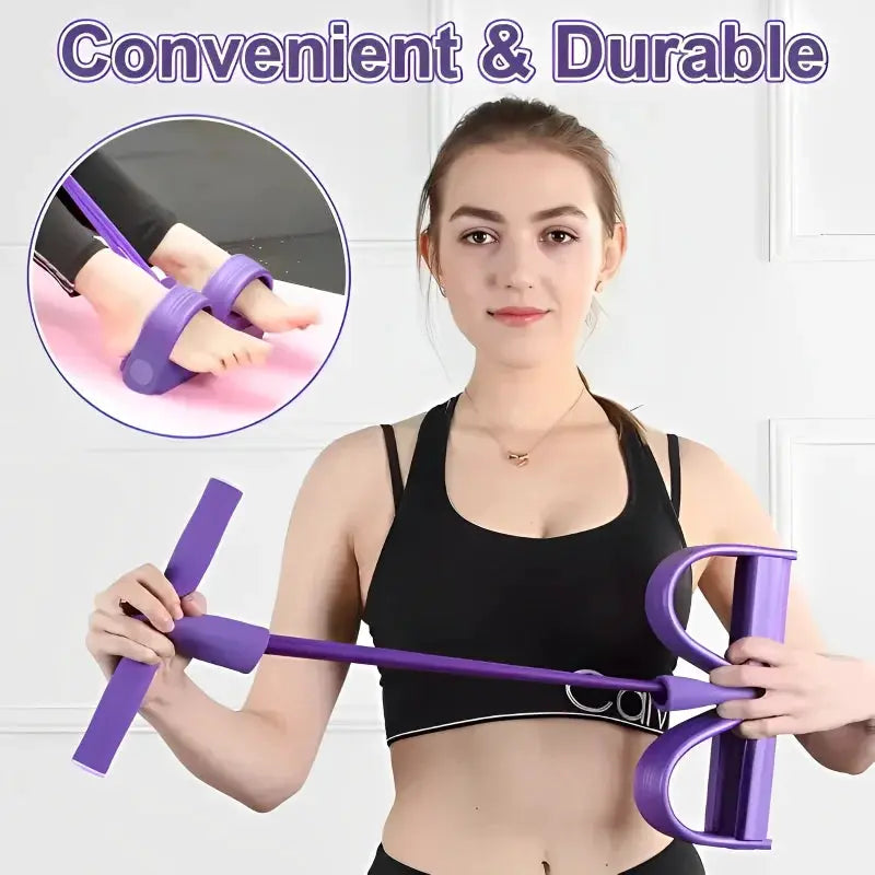 Four Tube Pedal Tensioner Home Fitness Equipment For Yoga Abdominal Strengthening With Elastic Band Tension Rope