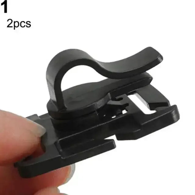 Black rotatable Molle hydration tube clip for drinking tube, 2 pcs