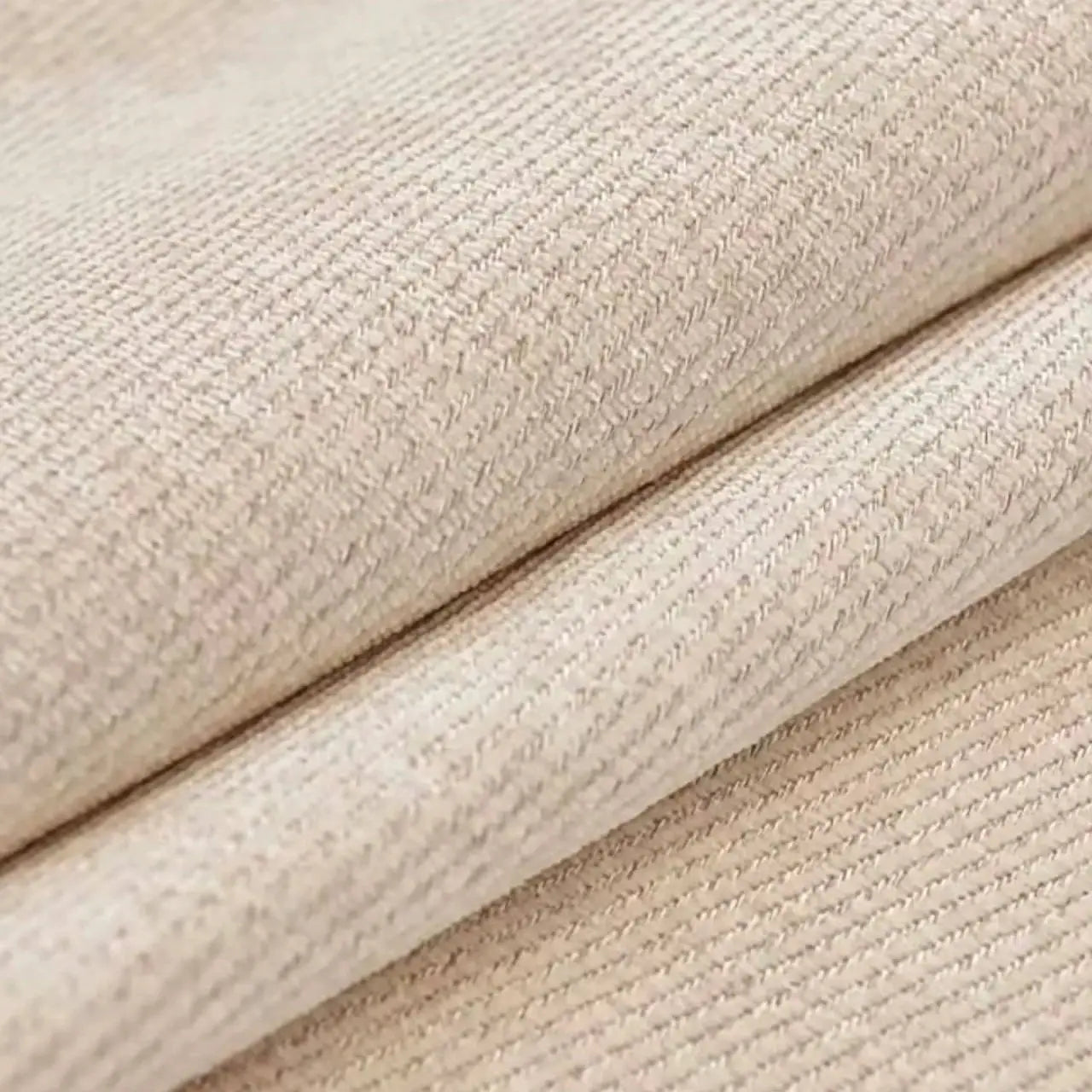 Sofa cover Simples Market beige chenille twill with contrast hem for all-season couch slipcover