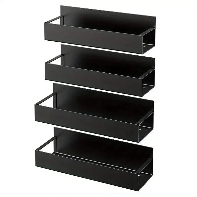Simples Market magnetic 5-tier storage shelf rack, black metal, side-hanging kitchen organizer