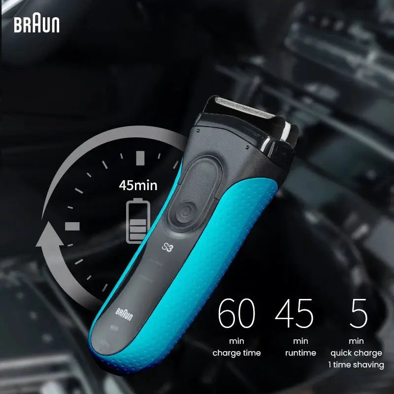 Braun 3 Series ProSkin blue electric shaver with built-in trimmer (S3)