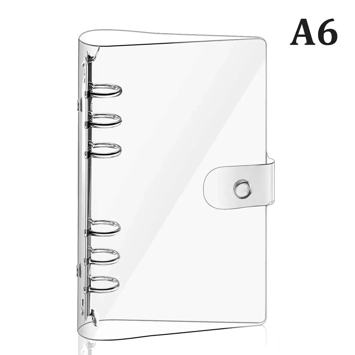 Simples Market transparent PVC binder cover with 6 rings and snap closure for A5/A6/A7 ring-bound planners.