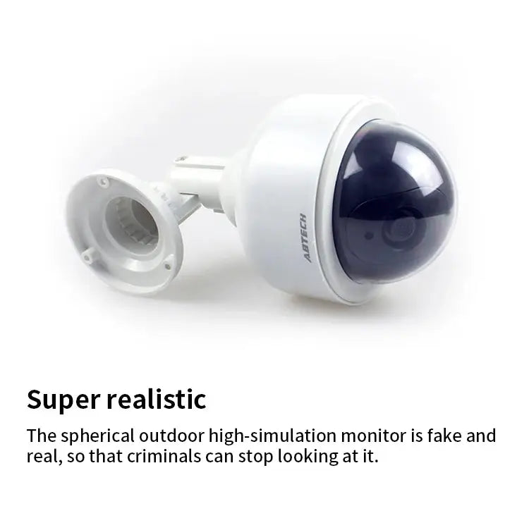 Fake outdoor IP54 rainproof dome security camera by Simples Market with white housing and dark dome lens