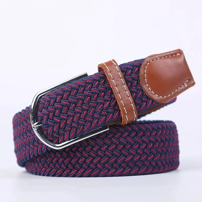 UrbanFlex Unisex Knitted Pin Buckle Belt Elastic Braided Canvas Stretch For Comfortable Jeans Wear