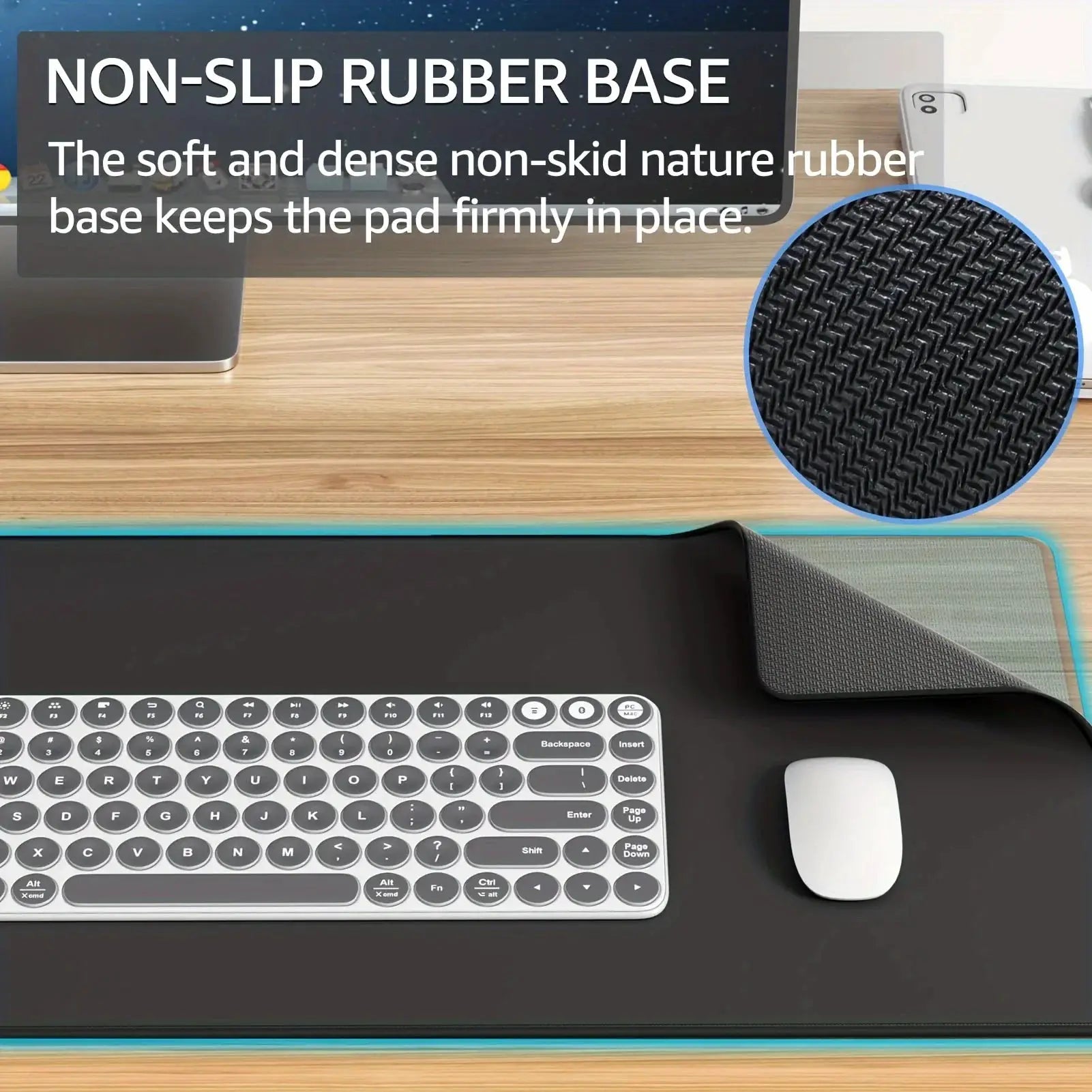 Large Gaming Mouse Pad For Desk With Stitched Edges And Non Slip Rubber Base Extended Size For Precision Tracking
